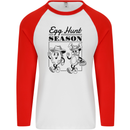 Easter Egg Hunt Season Mens L/S Baseball T-Shirt White/Red