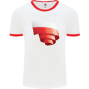 Curled Poland Flag Polish Day Football Mens Ringer T-Shirt White/Red