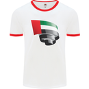 Curled UAE Flag Day Emirati Day Football Mens Ringer T-Shirt White/Red