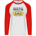 Paddle On White Water Rafting Dinghy Funny Mens L/S Baseball T-Shirt White/Red