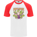 Trippy Easter Magic Mushrooms LSD Mens S/S Baseball T-Shirt White/Red