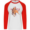 Chinese Zodiac Shengxiao Year of the Ox Mens L/S Baseball T-Shirt White/Red