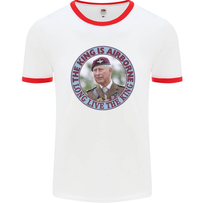 King Airborne Mens Ringer T-Shirt White/Red