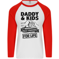 Daddy & Kids Best Friends Father's Day Mens L/S Baseball T-Shirt White/Red