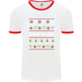 Christmas Love to All Xmas Peace Hippy Mens Ringer T-Shirt White/Red