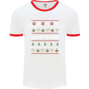 Christmas Love to All Xmas Peace Hippy Mens Ringer T-Shirt White/Red