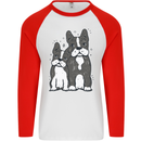 A Pair of Bulldogs Mens L/S Baseball T-Shirt White/Red