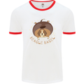 Beagle Bagel Funny Dog Mens Ringer T-Shirt White/Red