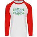Plants Things I Do in My Spare Time Mens L/S Baseball T-Shirt White/Red