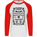 Ouija Board Voodoo Demons Spirits Halloween Mens L/S Baseball T-Shirt White/Red