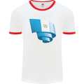 Curled Guatemala Flag Guatemalan Day Football Mens Ringer T-Shirt White/Red