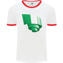 Curled Nigeria Flag Nigerian Day Football Mens Ringer T-Shirt White/Red