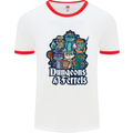 Dungeons & Ferrets Role Play Games RPG Mens Ringer T-Shirt White/Red