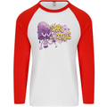 Spore Me the Details Funny Mushroom Mens L/S Baseball T-Shirt White/Red