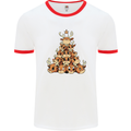 Reindeer Christmas Tree Rudolf Xmas Funny Mens Ringer T-Shirt White/Red