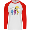 Stop Wait What Funny Punctuation English Lit Mens L/S Baseball T-Shirt White/Red