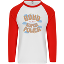 ADHD is My Superpower Mens L/S Baseball T-Shirt White/Red