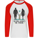 Autism We Will Always Be There Autistic Mens L/S Baseball T-Shirt White/Red
