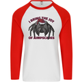 Christmas Tarantula Funny Xmas Spider Mens L/S Baseball T-Shirt White/Red