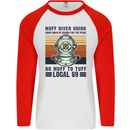 No Muff To Tuff Funny Scuba Diving Diver Mens L/S Baseball T-Shirt White/Red