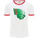 Curled Turkmenistan Flag The Turkmen Day Football Mens Ringer T-Shirt White/Red