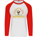 A Goldendoodle Dog Mens L/S Baseball T-Shirt White/Red