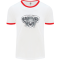 A Koala Bear Head Mens Ringer T-Shirt White/Red