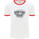 A Koala Bear Head Mens Ringer T-Shirt White/Red