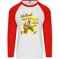 Without Music Life Would Be a Mistake Guitar Mens L/S Baseball T-Shirt White/Red