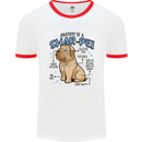 Shar Pei Anatomy Funny Dog Mens Ringer T-Shirt White/Red