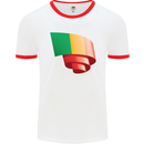 Curled Mali Flag Malian Day Football Mens Ringer T-Shirt White/Red