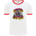 Quad Biking Adrenaline Off Road ATV Biker Mens Ringer T-Shirt White/Red