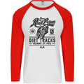 The Original Road Burner Biker Motorcycle Mens L/S Baseball T-Shirt White/Red