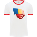 Curled Chad Flag Chadian Day Football Mens Ringer T-Shirt White/Red
