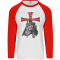 Knights Templar Prayer St. George's Day Mens L/S Baseball T-Shirt White/Red