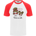 Mummy & Daughter Twice as Cute Mommy Mens S/S Baseball T-Shirt White/Red