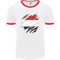 Torn Yemen Flag Yemeni Day Football Mens Ringer T-Shirt White/Red