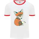 A Cute Tribal Fox Mens Ringer T-Shirt White/Red