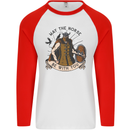May the Norse Be With You Funny Viking Mens L/S Baseball T-Shirt White/Red