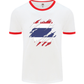 Torn Thailand Flag Thai Day Football Mens Ringer T-Shirt White/Red