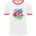 Torn Azerbaijan Flag Azerbaijani Day Football Mens Ringer T-Shirt White/Red