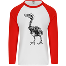 A Dodo Skeleton Mens L/S Baseball T-Shirt White/Red