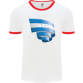 Curled Honduras Flag Honduran Day Football Mens Ringer T-Shirt White/Red