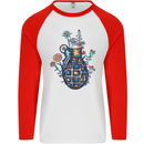 Peace Grenade Anti-War Pacifist World Hippy Mens L/S Baseball T-Shirt White/Red