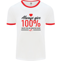 Always Give 100% Unless Blood Funny Donor Mens Ringer T-Shirt White/Red