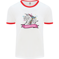 Dadicorn Funny Fathers Day Unicorn Mens Ringer T-Shirt White/Red