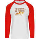 Gyrocopter Rather Be Flying Mens L/S Baseball T-Shirt White/Red