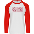 Cute Funny Periodic Table Mens L/S Baseball T-Shirt White/Red