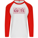 Cute Funny Periodic Table Mens L/S Baseball T-Shirt White/Red