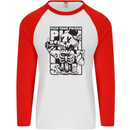 Pick Your Poison Beer Alcohol Skeleton Skull Mens L/S Baseball T-Shirt White/Red